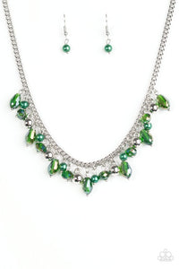 Paparazzi "Glammed If I Do, Glammed If I Don't" Green Necklace & Earring Set Paparazzi Jewelry
