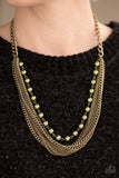 Paparazzi "Fierce Fashion" Green Necklace & Earring Set Paparazzi Jewelry