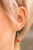Paparazzi "Stone Tranquility" Orange Necklace & Earring Set Paparazzi Jewelry