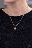 Paparazzi "Season To Cherish" Yellow Bead Frilly Frame Silver Tone Necklace & Earring Set Paparazzi Jewelry