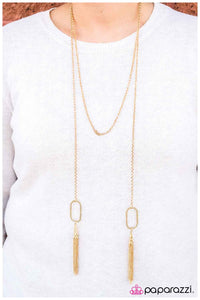 Paparazzi "Center Stage" Gold Necklace & Earring Set Paparazzi Jewelry