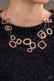 Paparazzi VINTAGE VAULT "GEO-ing Strong" Copper Necklace & Earring Set Paparazzi Jewelry