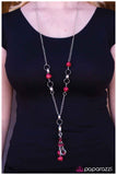 Paparazzi "PIECE of Mind" Red Necklace & Earring Set Paparazzi Jewelry