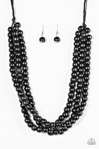 Paparazzi "Summer Mai Tai" Black Necklace & Earring Set Paparazzi Jewelry