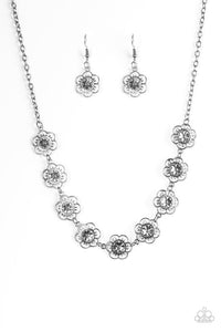 Paparazzi "Bloom or Bust" Black Necklace & Earring Set Paparazzi Jewelry