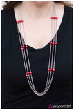 Paparazzi "Carry On" Red Necklace & Earring Set Paparazzi Jewelry