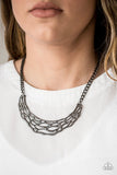 Paparazzi "Fashionably Fractured" Black Necklace & Earring Set Paparazzi Jewelry
