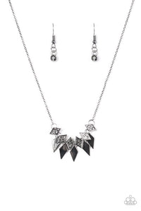 Paparazzi "Over The Edge" Black Necklace & Earring Set Paparazzi Jewelry