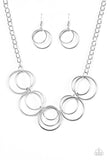 Paparazzi "CIRCLE du Soleil" Silver Necklace & Earring Set Paparazzi Jewelry