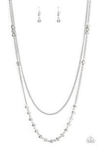 Paparazzi "Rich With Glitz" Silver Necklace & Earring Set Paparazzi Jewelry