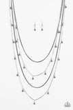 Paparazzi "Come Out and SLAY" Silver Necklace & Earring Set Paparazzi Jewelry