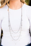 Paparazzi "Come Out and SLAY" Silver Necklace & Earring Set Paparazzi Jewelry