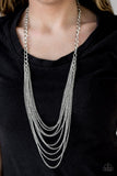 Paparazzi "We Gonna Slay" Silver Necklace & Earring Set Paparazzi Jewelry