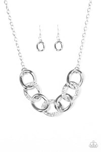 Paparazzi "Here To SLAY" Silver Necklace & Earring Set Paparazzi Jewelry