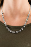 Paparazzi "She's a Glam-Eater" Silver Necklace & Earring Set Paparazzi Jewelry