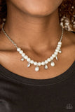 Paparazzi "A HEART-Luck Story" White Necklace & Earring Set Paparazzi Jewelry