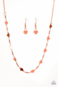 Paparazzi "Fierce Hearts" Copper Necklace & Earring Set Paparazzi Jewelry
