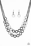 Paparazzi "HEX In Line" Black Necklace & Earring Set Paparazzi Jewelry