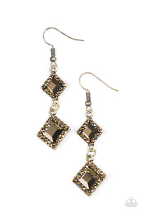 Paparazzi "Timelessly Times Square"  Brass Earrings Paparazzi Jewelry