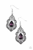 Paparazzi "Work The CROWN" Purple Earrings Paparazzi Jewelry