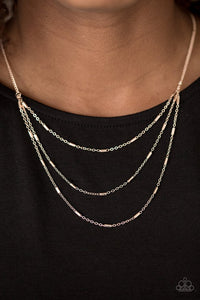 Paparazzi "Modestly Metro" Rose Gold Necklace & Earring Set Paparazzi Jewelry