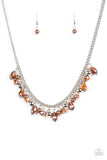 Paparazzi "Glammed If I Do, Glammed If I Don't" Brown Necklace & Earring Set Paparazzi Jewelry