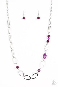 Paparazzi "Marvelously Modern" Purple Necklace & Earring Set Paparazzi Jewelry