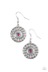 Paparazzi VINTAGE VAULT "Sonoran Spiral" Purple Earrings Paparazzi Jewelry