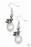 Paparazzi VINTAGE VAULT "Floral Finery" White Earrings Paparazzi Jewelry