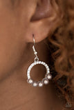 Paparazzi VINTAGE VAULT "All Time GLOW" Silver Earrings Paparazzi Jewelry
