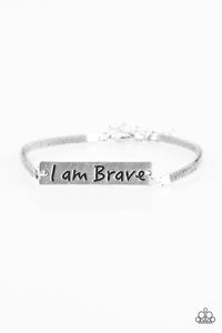 Paparazzi "Brave Spirit" Silver Engraved I AM BRAVE Bracelet Paparazzi Jewelry