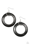 Paparazzi "Rockin Moroccan" Black Wooden Hoop Earrings Paparazzi Jewelry