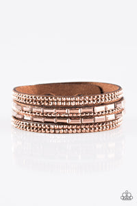 Paparazzi "Rhinestone Rock Star" Copper Wrap Bracelet Paparazzi Jewelry