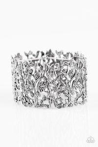 Paparazzi "I Feel VINE" Silver Vine Design Frame Stretchy Bracelet Paparazzi Jewelry