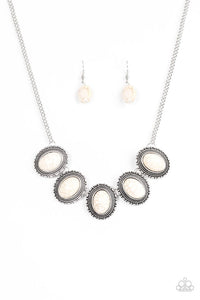 Paparazzi "Bet The Ranch" White Necklace & Earring Set Paparazzi Jewelry