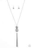 Paparazzi "Still Killin It" Silver Hematite Gems Pendant Necklace & Earring Set Paparazzi Jewelry