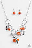 Paparazzi "In A Bind" Orange Necklace & Earring Set Paparazzi Jewelry