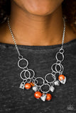 Paparazzi "In A Bind" Orange Necklace & Earring Set Paparazzi Jewelry