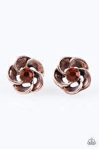 Paparazzi "Gardenia Variety" Copper Post Earrings Paparazzi Jewelry