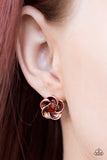Paparazzi "Gardenia Variety" Copper Post Earrings Paparazzi Jewelry