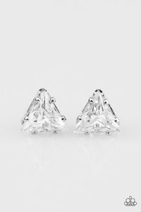 Paparazzi "Prismatic Shine" White Post Earrings Paparazzi Jewelry