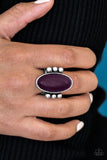Paparazzi "Skipping SANDSTONES" Purple Stone Oval Silver Tone Ring Paparazzi Jewelry