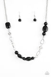 Paparazzi "Beam Away" Black Necklace & Earring Set Paparazzi Jewelry