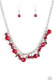 Paparazzi "BLING Down The Curtain" Red Necklace & Earring Set Paparazzi Jewelry