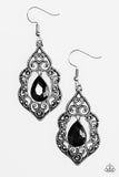 Paparazzi "Work The CROWN" Black Earrings Paparazzi Jewelry