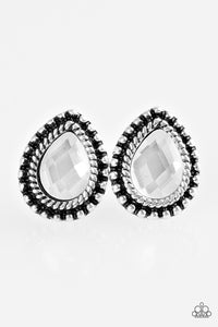 Paparazzi "Glittering Romance" White Post Earrings Paparazzi Jewelry