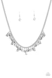 Paparazzi VINTAGE VAULT "Twinkling Treasure Trove" Silver Necklace & Earring Set Paparazzi Jewelry