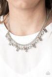 Paparazzi VINTAGE VAULT "Twinkling Treasure Trove" Silver Necklace & Earring Set Paparazzi Jewelry