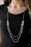 Paparazzi "Marvelously Metro" Silver Necklace & Earring Set Paparazzi Jewelry