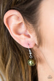 Paparazzi "Shipwrecked Shimmer" Green Pearl Gunmetal Chain Necklace & Earring Set Paparazzi Jewelry
